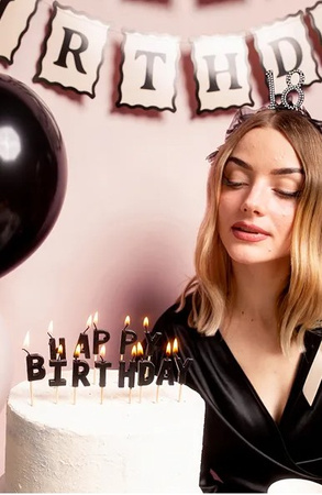 ŚWIECZKI HAPPY BIRTHDAY CZARNE 