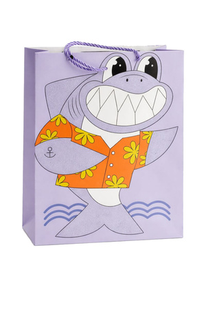 TORBA PREZENTOWA FIOLETOWA REKIN BROKAT 26 X 32 X 10 CM