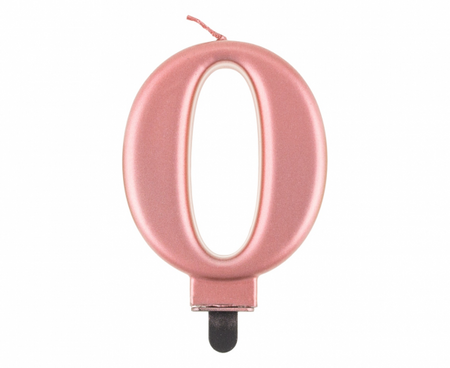 ŚWIECZKA CYFRA 0 RÓŻOWA