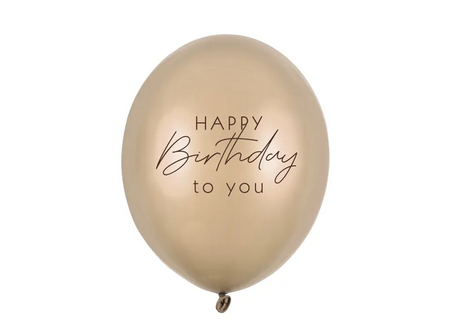 BALONY LATEKSOWE HAPPY BIRTHDAY METALICZNY ZŁOTY 30 CM 6 SZT
