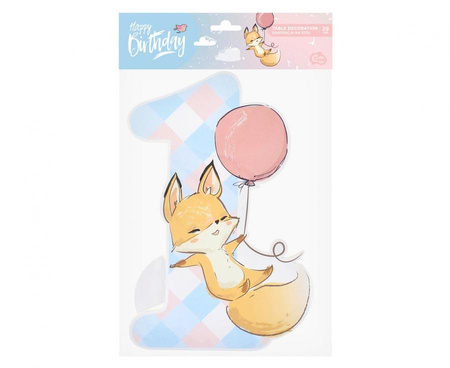 Dekoracja na stół Kolekcja Happy Birthday - Lisek 29 cm roczek