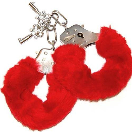 KAJDANKI Z FUTERKIEM CZERWONE