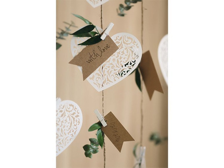 Dekoracje papierowe Serce, 13,5 x 11,5cm (1 karton / 50 op.) (1 op. / 10 szt.)