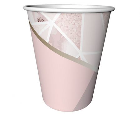 ZESTAW RÓŻ FIOLET ORNAMENT TALERZYKI+KUBECZKI