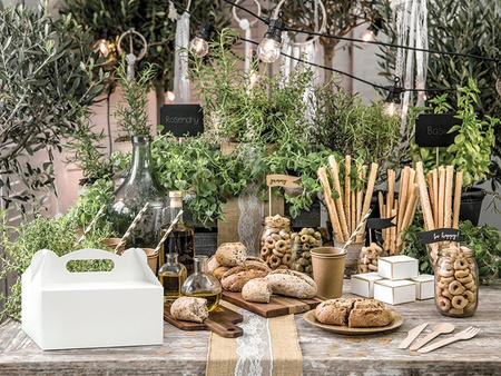 PUDEŁKA NA CIASTO BIAŁE 10szt 19x14x9cm