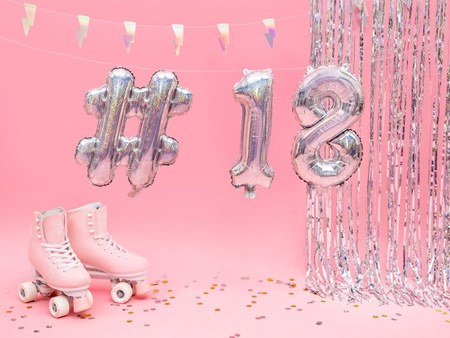 BALON FOLIOWY 35cm, CYFRA 8 HOLOGRAFICZNY