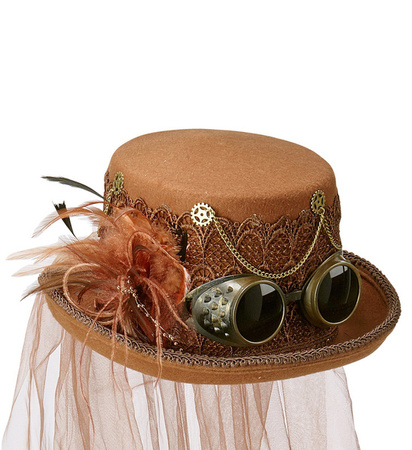 CYLINDER KAPELUSZ STEAMPUNK Z WELONEM