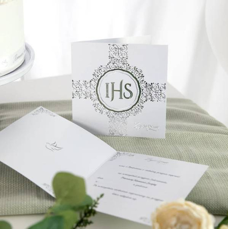 ZAPROSZENIE NA KOMUNIĘ IHS SREBRNY 10 SZT.