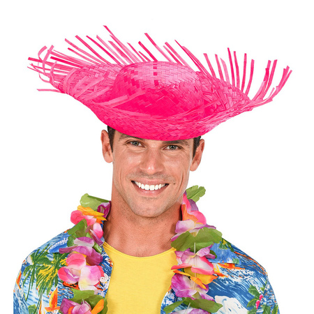 KAPELUSZ HAWAJSKI RÓŻOWY