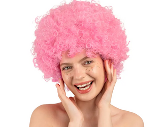 PERUKA AFRO RÓŻ