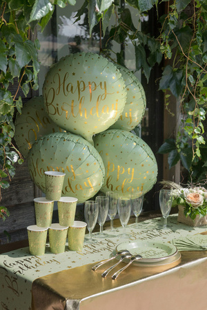 BALON FOLIOWY URODZINY GWIAZDKI OLIWKOWY 45 CM