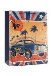 Torba prezentowa Motoryzacja retro granatowa 32x26x12 cm