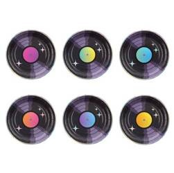 TALERZYKI PAPIEROWE RETRO DISCO 18 CM 6 SZT.