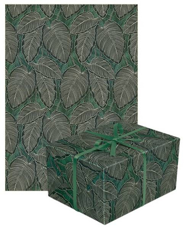 PAPIER PREZENTOWY ZIELONE LIŚCIE