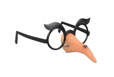 OKULARY CZAROWNICY CZARNE Z NOSEM