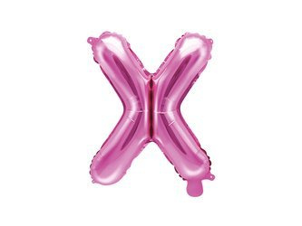 BALON FOLIOWY 35cm, LITERA X RÓŻOWA