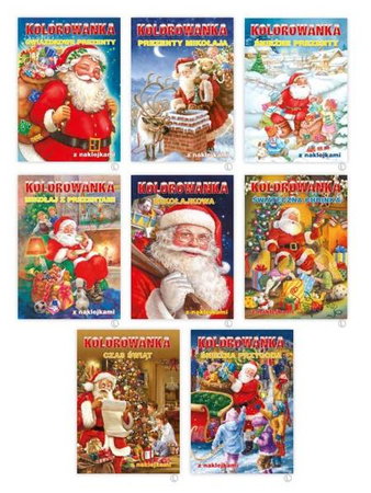 KOLOROWANKA ŚWIĄTECZNA Z NAKLEJKAMI MIX