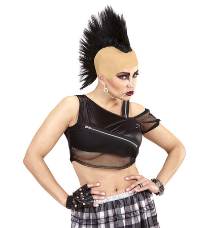 PERUKA IROKEZ Z LATEKSOWĄ SKÓRĄ