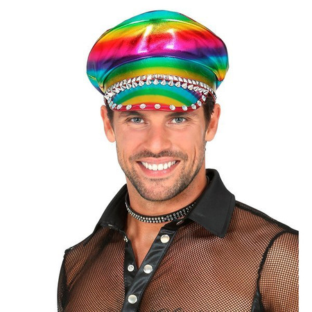 BERRETTO MOTOCICLISTA ARCOBALENO BORCHIATO E INGIOIELLATO