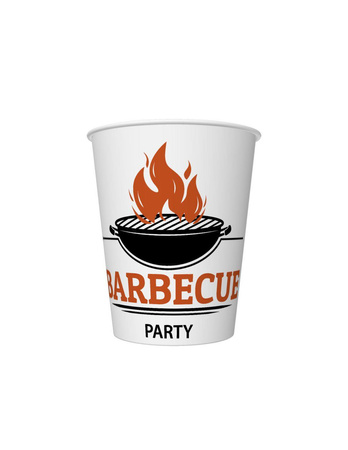 KUBECZKI PAPIEROWE GRILL BARBECUE PARTY 250 ML 8 SZT