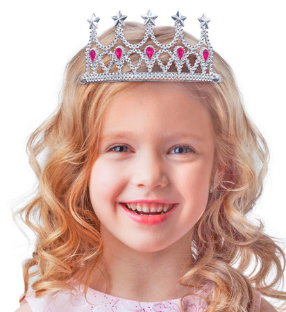 TIARA KSIĘŻNICZKI RÓŻOWE KAMIENIE