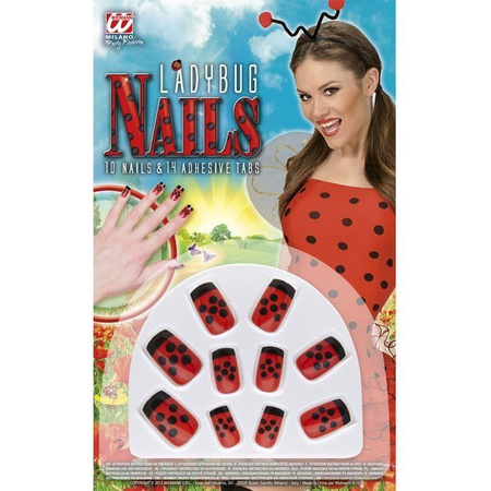 Zestaw paznokci sztuczne paznokcie biedronka biedronki 10 szt.