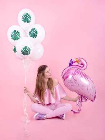 BALONY 30 cm, ALOHA - LIŚCIE 50 szt.