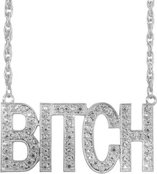NASZYJNIK SREBRNY BITCH 65 CM