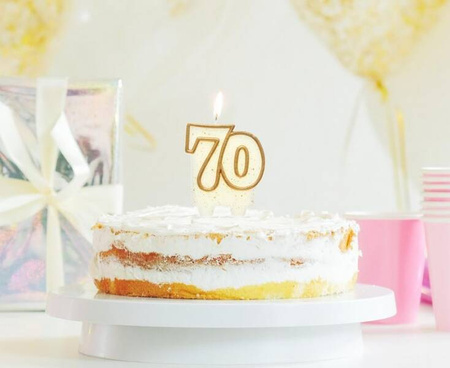 ŚWIECZKA URODZINOWA ZŁOTA 70