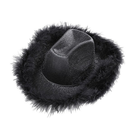 KAPELUSZ KOWBOJSKI CZARNY Z FUTERKIEM 