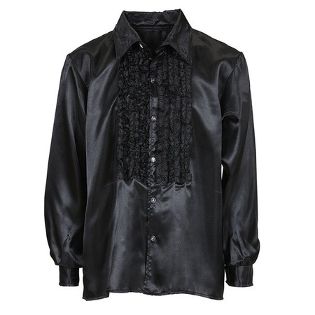 KOSZULA Z ŻABOTEM HISZPAŃSKA CZARNA