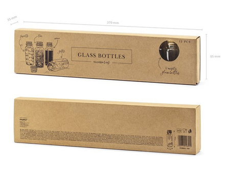 BUTELECZKI SZKLANE Z KORKIEM 12SZT