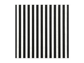SERWETKI 33X33cm CZARNO-BIAŁE PASKI