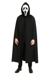 ZESTAW KRZYK: PELERYNA CZARNA 135 CM + MASKA KRZYK