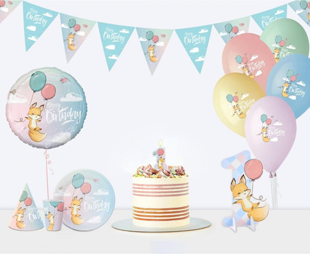 Dekoracja na stół Kolekcja Happy Birthday - Lisek 29 cm roczek