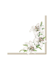 SERWETKI PAPIEROWE KOMUNIA LILIE 33 CM 20 SZT