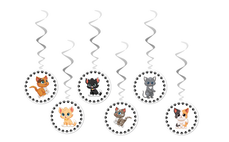 DEKORACJA ŚWIDERKI KOTKI Z ŁAPKAMI 6 SZT