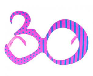 OKULARY 30 URODZINY RÓŻOWO-NIEBIESKIE