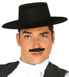 BLACK FLOCKED FLAMENCO HAT