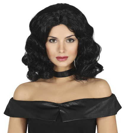 PERUKA CZARNA WŁOSY KRÓTKIE