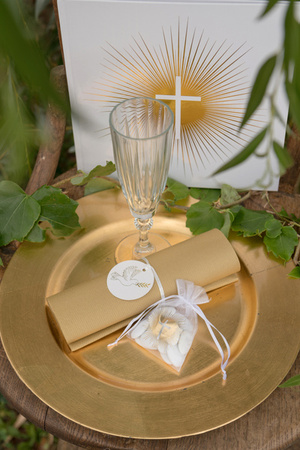 WORECZKI Z ORGANZY KOMUNIA RÓŻANIEC 7.5 X 10 CM 6 SZT.