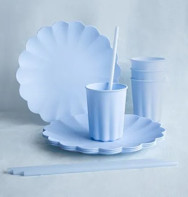 SŁOMKI PLASTIKOWE 23 CM BŁĘKITNY 12 SZT