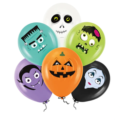 BALONY LATEKSOWE HALLOWEEN MONSTERS 30 CM 6 SZT.