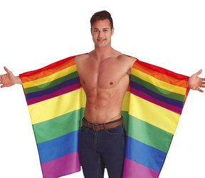 FLAGA TĘCZOWA NA RAMIONA 150X90 CM