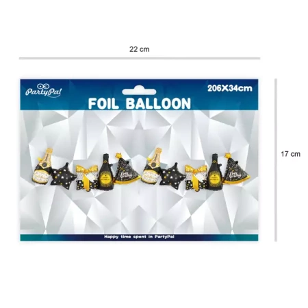 GIRLANDA BALONOWA URODZINOWA 206 CM X 34 CM