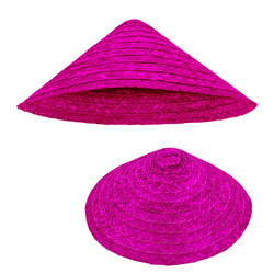 KAPELUSZ CZAPKA CHIŃCZYKA SŁOMKOWA RÓŻOWA