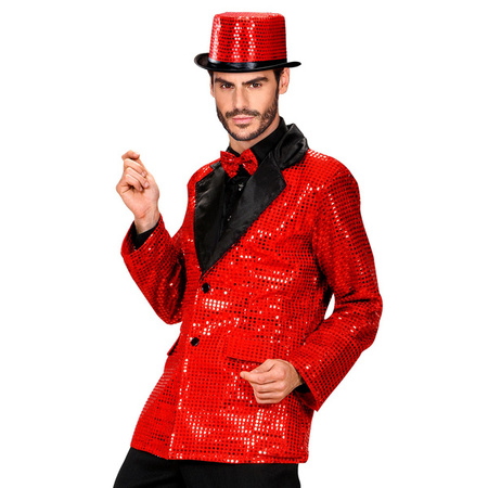 MARYNARKA CEKINOWA CZERWONA MĘSKA SYLWETER KARNAWAŁ