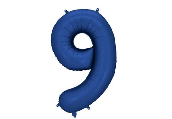 BALON FOLIOWY CYFRA 9 86CM GRANAT