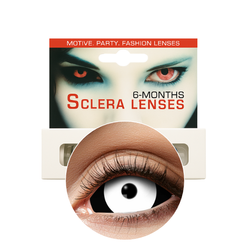 SOCZEWKI PÓŁROCZNE SCLERA BIAŁO-CZARNE 22MM