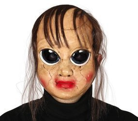 MASKA ZEPSUTA LALKA Z WŁOSAMI